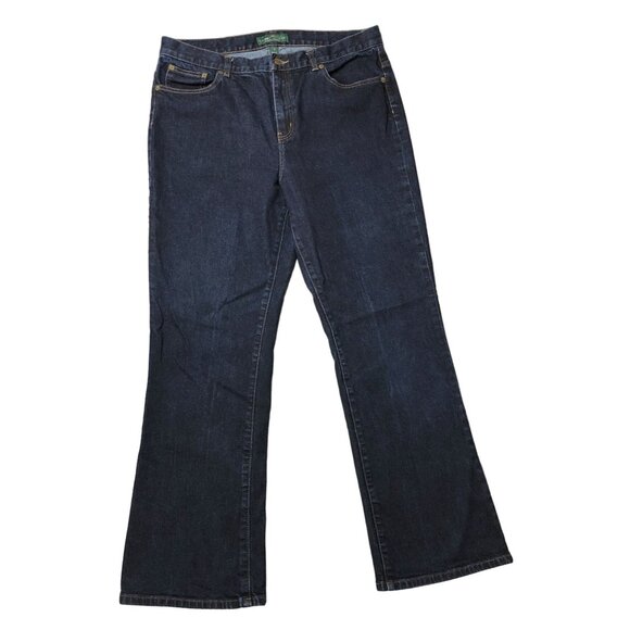 Lauren Ralph Lauren Jeans Bootcut Womens 14 Stretch Dark Wash Embroidery Pockets - Picture 5 of 13